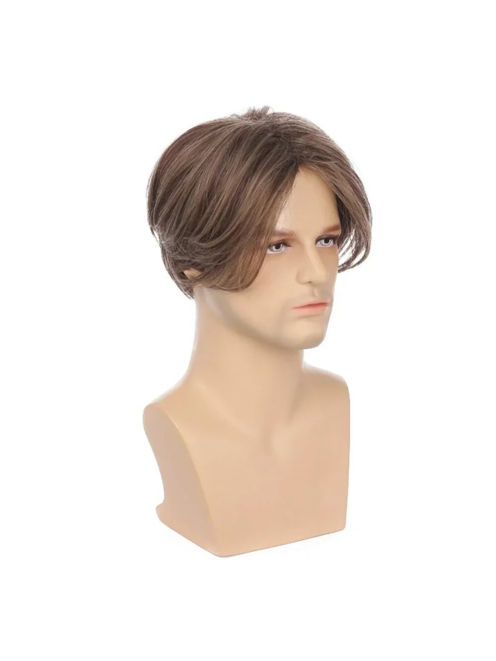 Men's Brown 1 Heat Resistant Synthetic Fiber Long Hair Retro Mullet Wigs